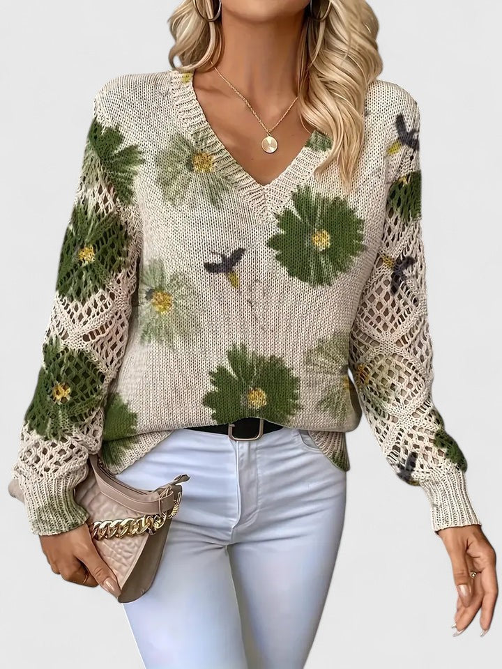 Beatrice™ Blumen-Strickpullover