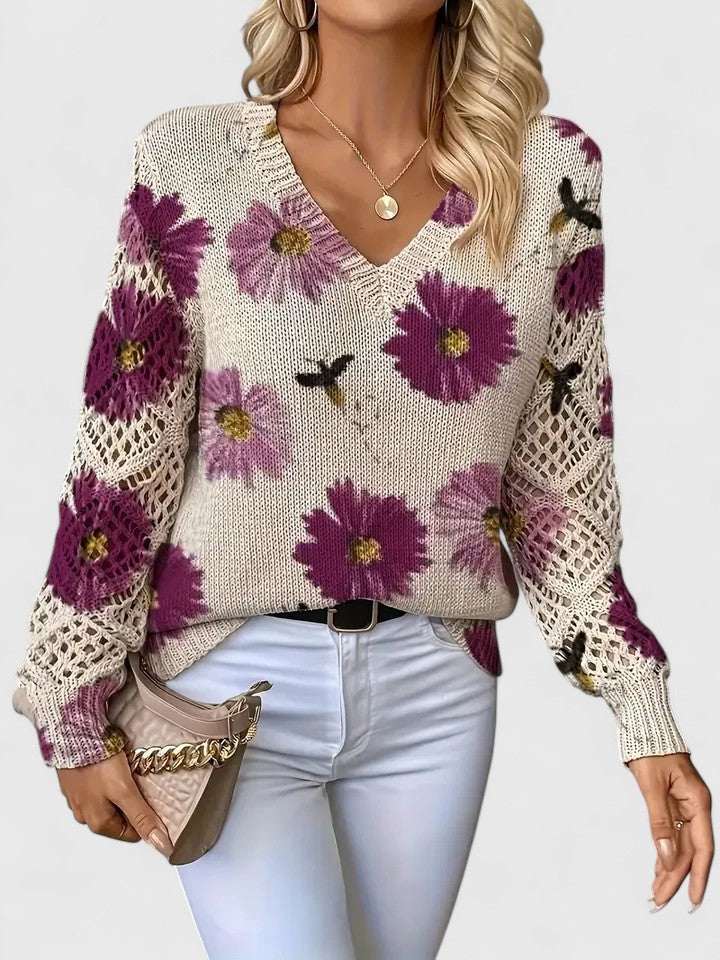 Beatrice™ Blumen-Strickpullover