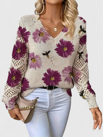 Beatrice™ Blumen-Strickpullover