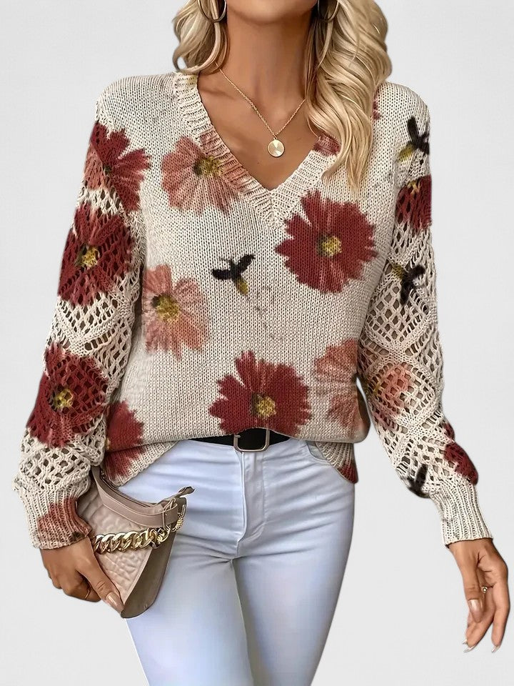 Beatrice™ Blumen-Strickpullover
