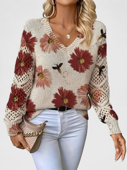 Beatrice™ Blumen-Strickpullover