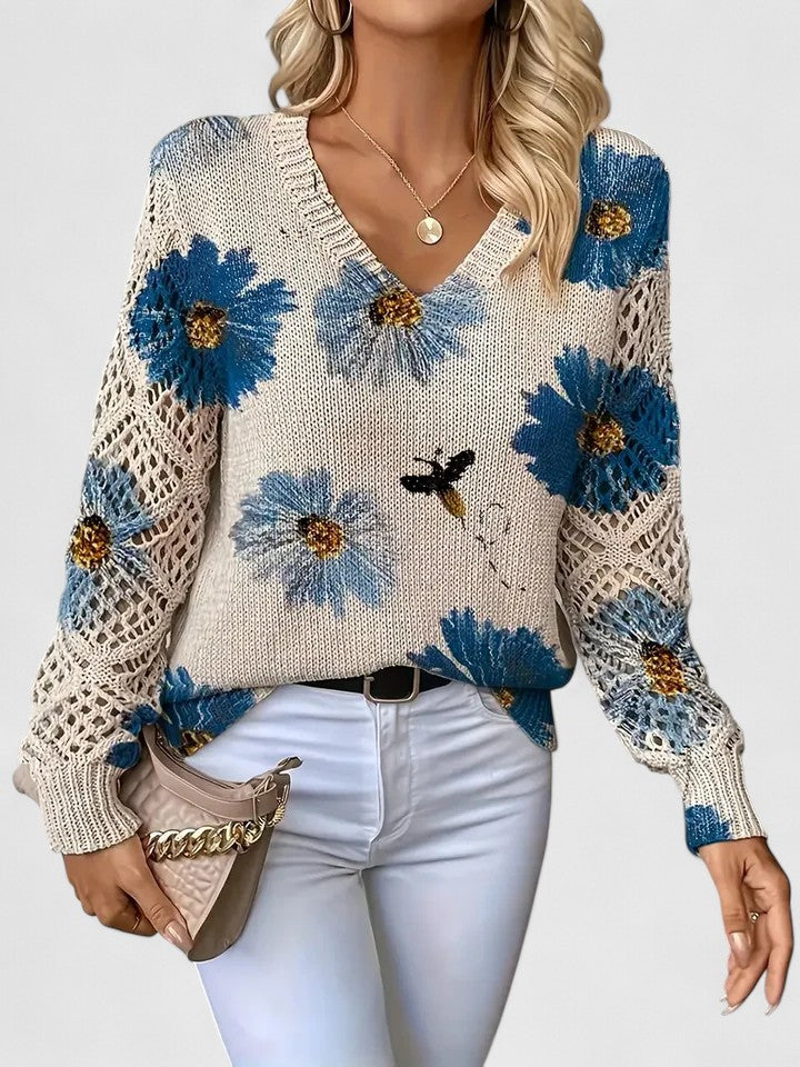 Beatrice™ Blumen-Strickpullover