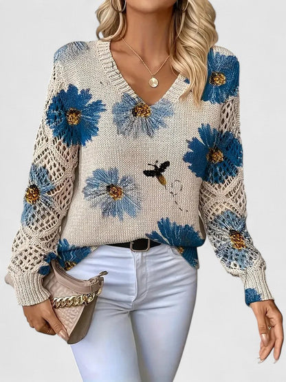 Beatrice™ Blumen-Strickpullover
