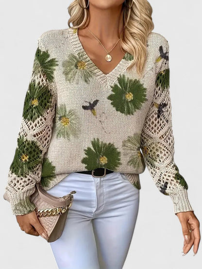 Beatrice™ Blumen-Strickpullover